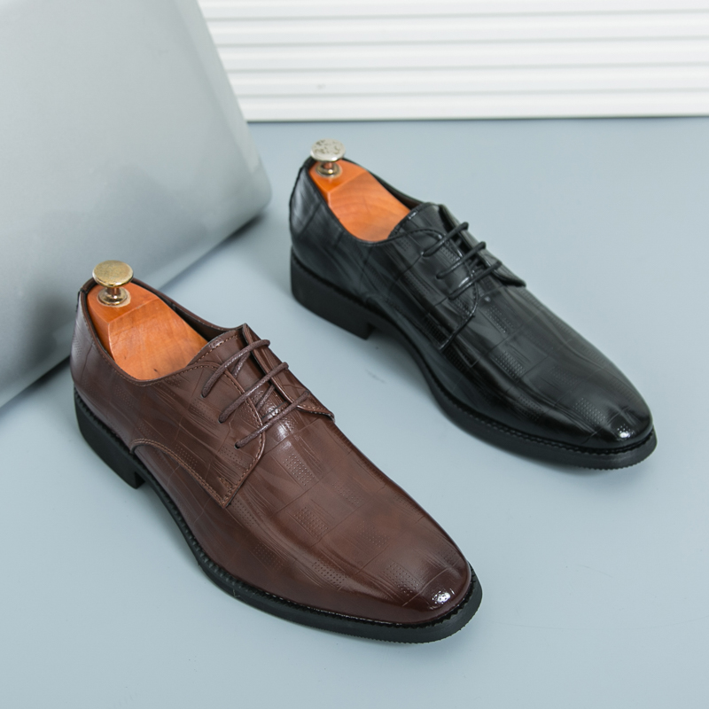 Leather Work Oxfords - Novos sapatos de couro masculino de