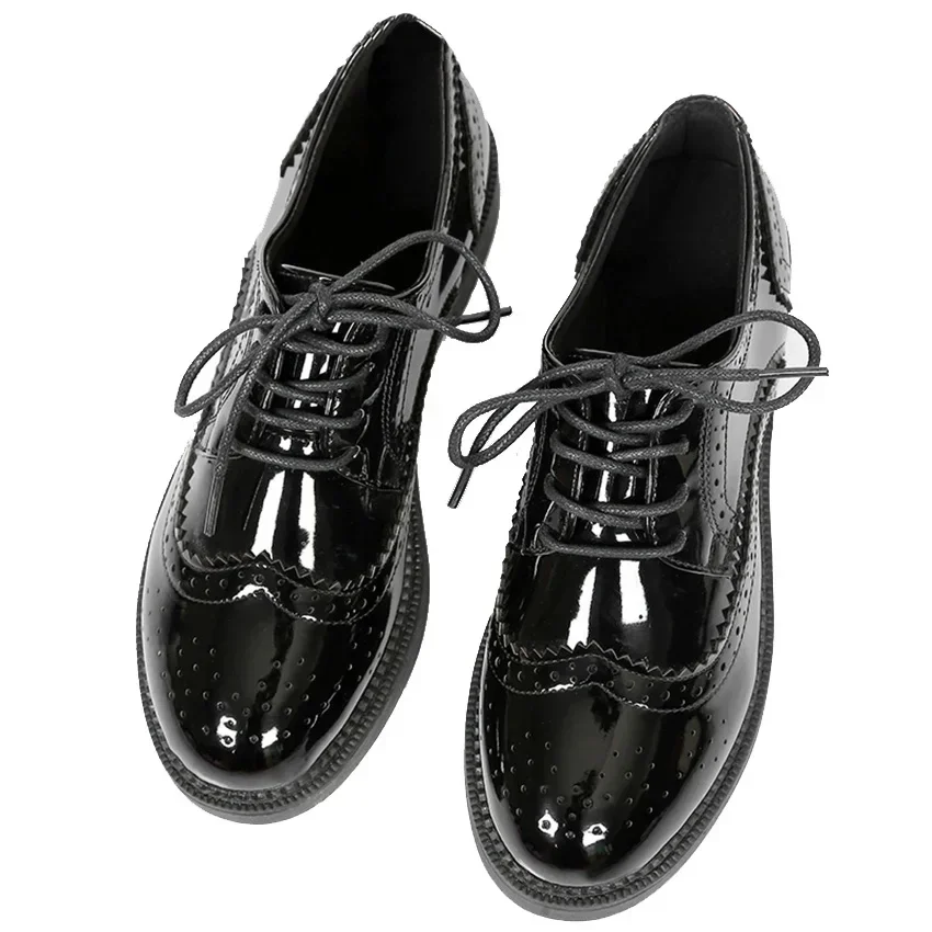Leather Work Oxfords - 2025 outono feminino oxford apartamentos formas