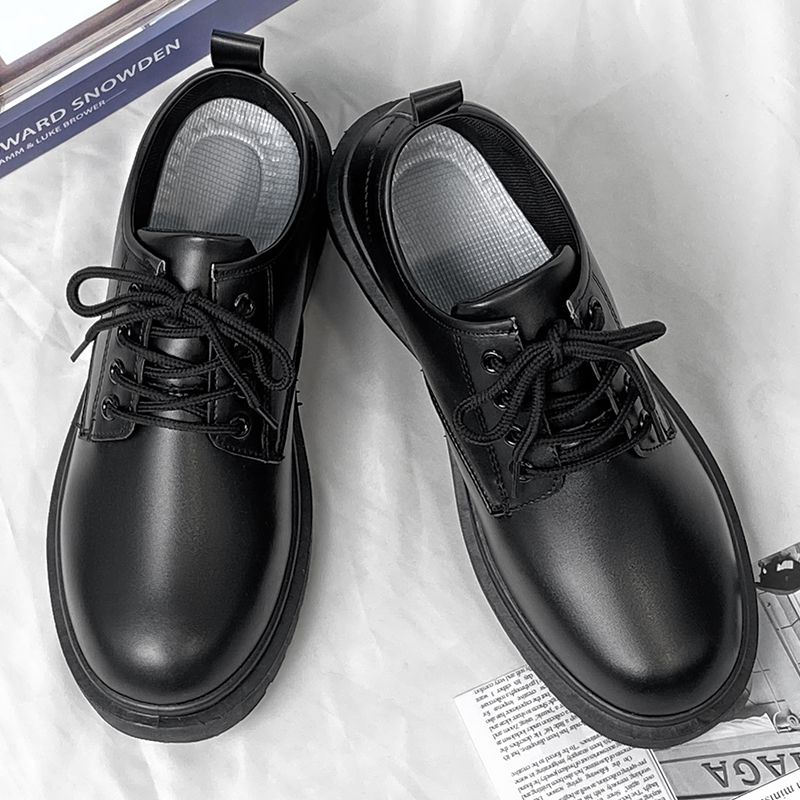 Leather Work Oxfords - Sapato de couro casual masculino, sapato