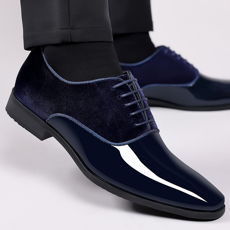 Leather Work Oxfords - Sapato formal masculino casual com renda,
