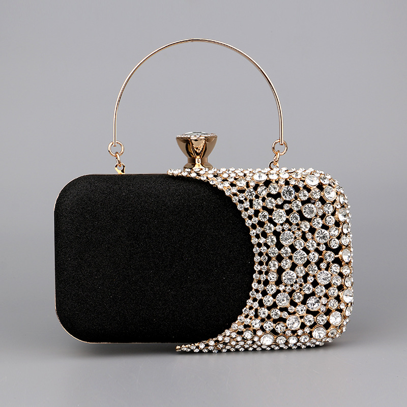 Leatherwork Rivets - Luxo Diamante Cristal Embreagem para Mulheres,