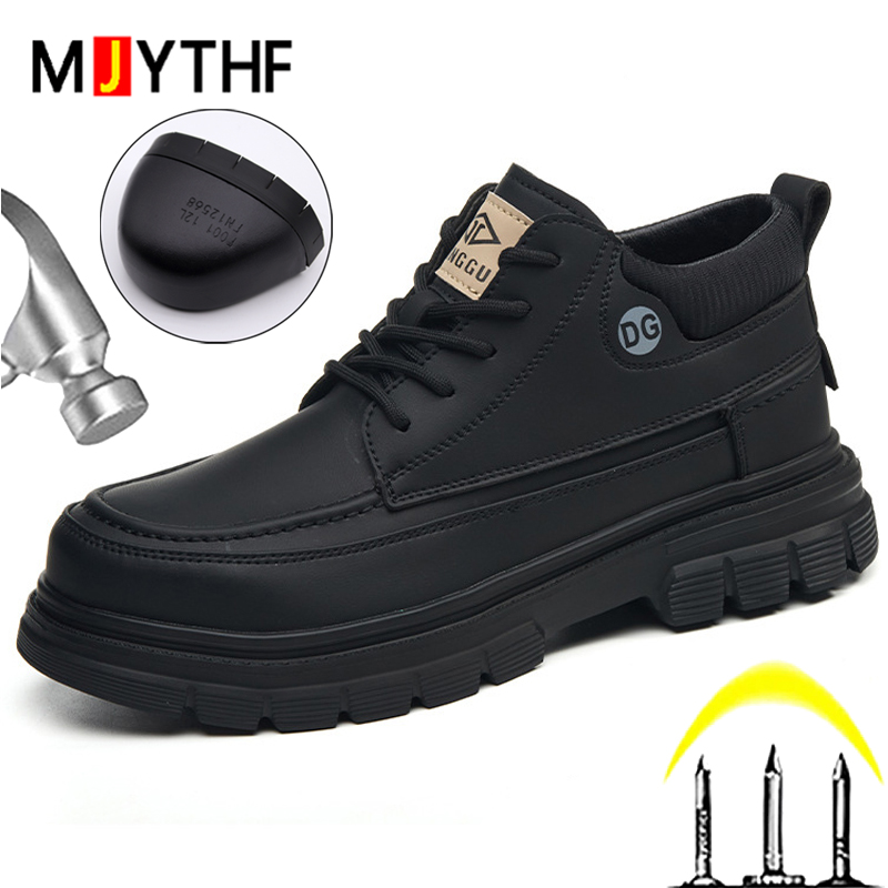 Leather Work Fabric - Botas de Couro Pretas para Homens,