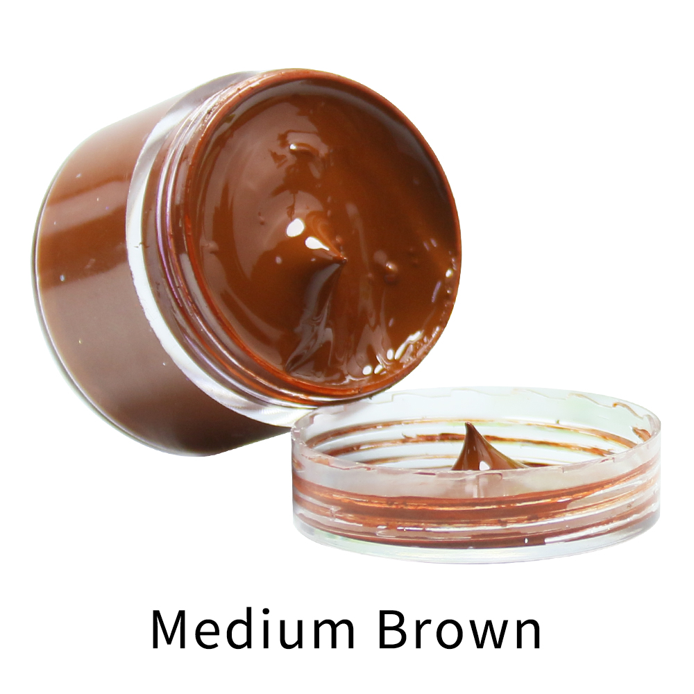 Leather Dye Finish - Couro marrom médio tintura pintura oleosa