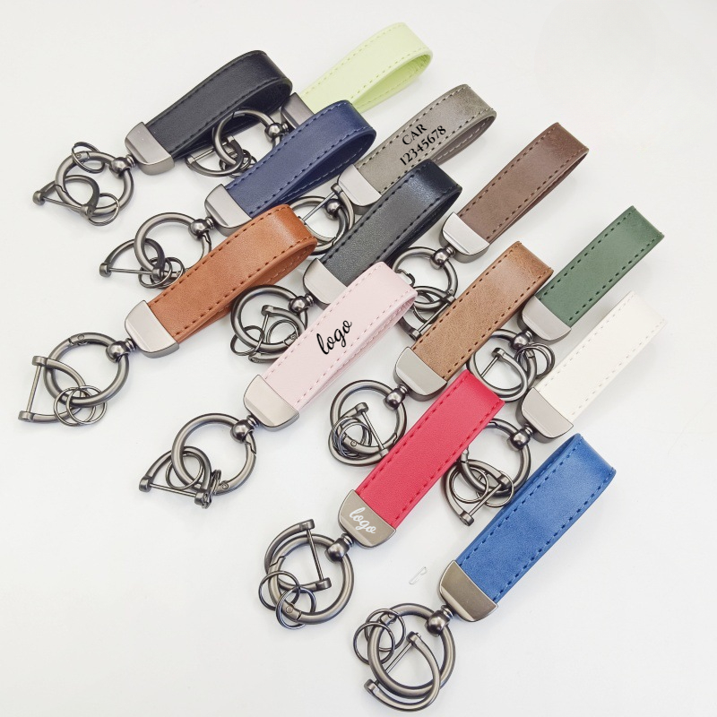 Leatherwork Keychain - Chaveiro de couro descolorido com logotipo