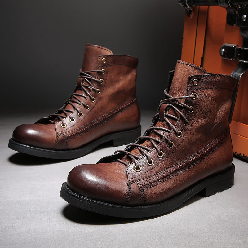 Leather Work Fabric - Botas de Tornozelo Masculinas Clássicas de