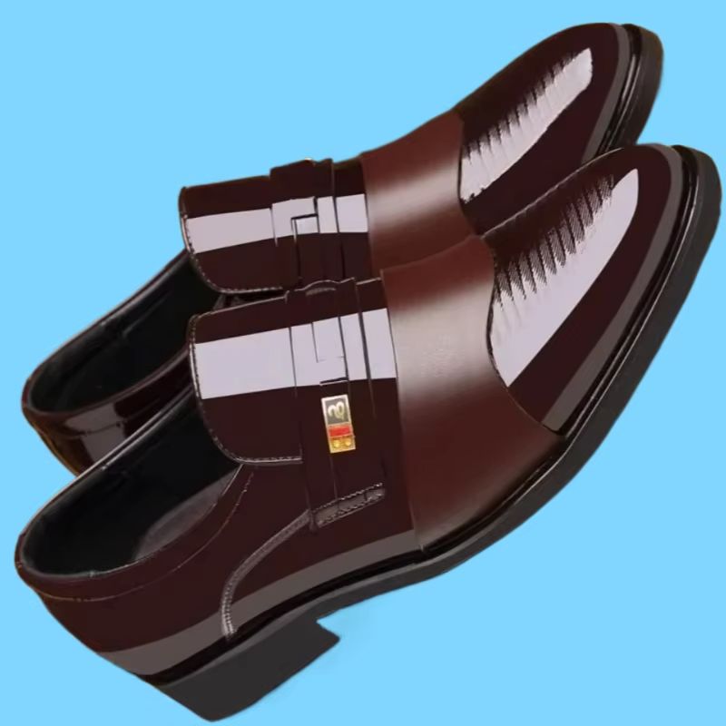 Leather Work Oxfords - Vestido masculino sapatos de couro para