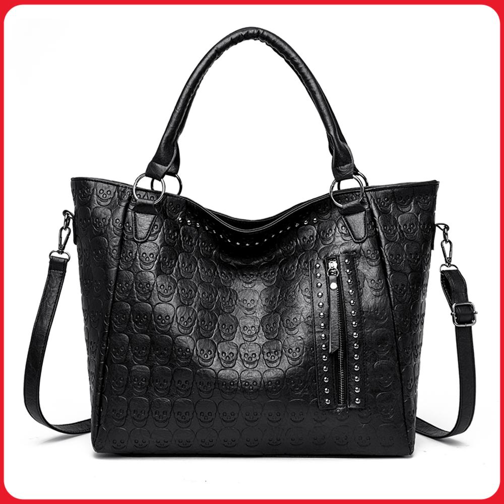 Leatherwork Rivets - Bolsa Transversal Punk com Estampa de