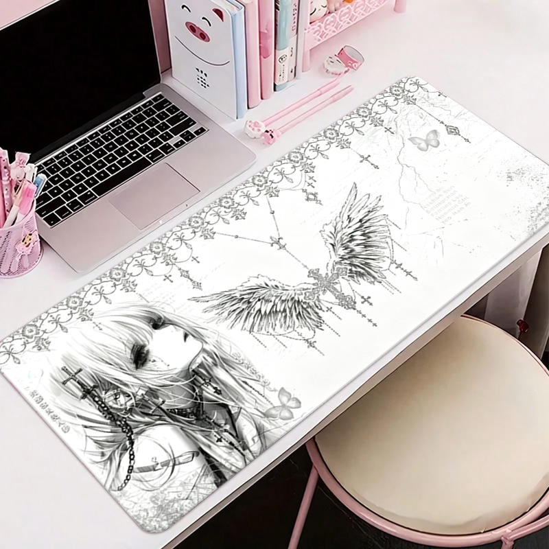Leatherwork Table - Mousepad de Couro Preto e Branco