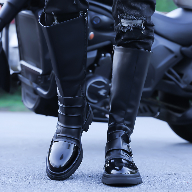 Leather Work Fabric - Botas de Motocicleta Masculinas 2026 Novas,
