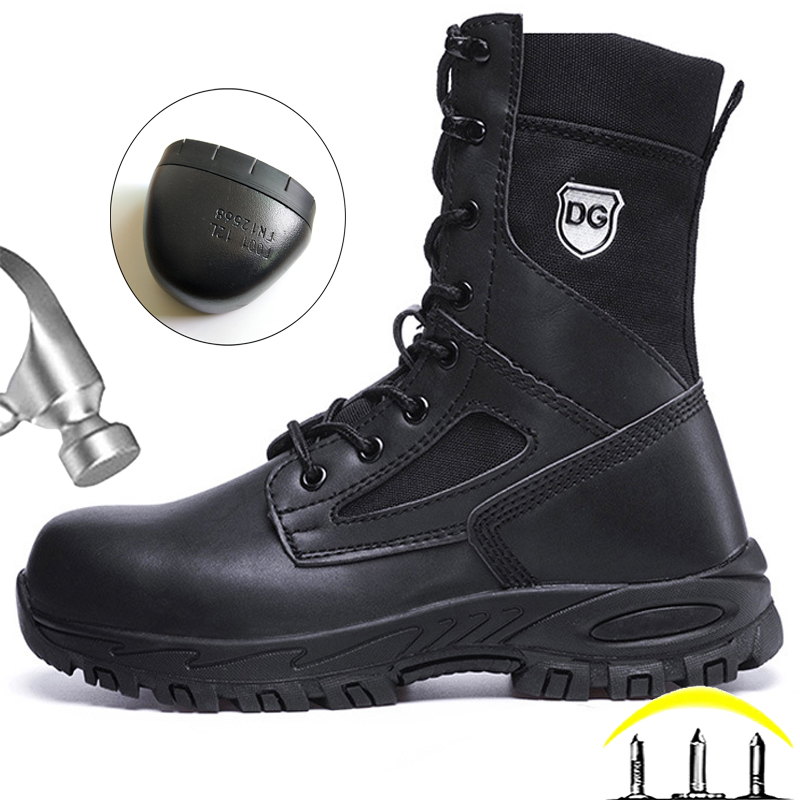 Leather Work Fabric - Botas de Couro Pretas de Cano