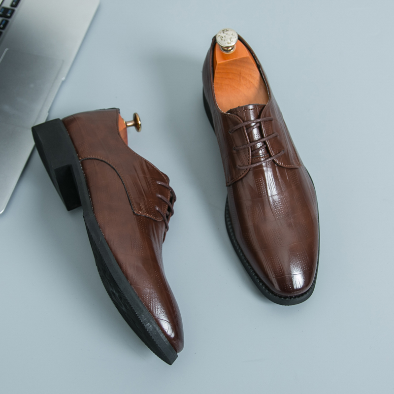 Novos sapatos de couro masculi - Leather Work Oxfords avaliação e preço