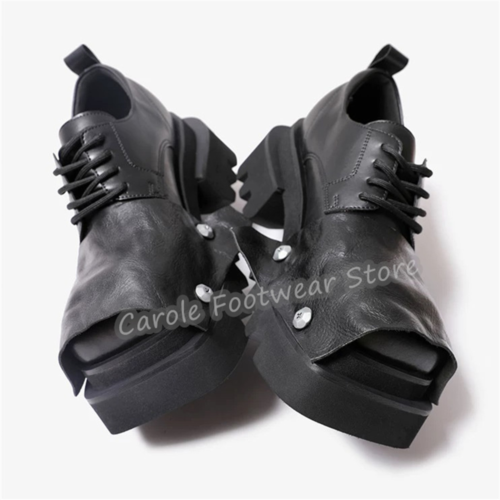 Sapatos Derby Masculinos de Bi - Leatherwork Rivets avaliação e preço