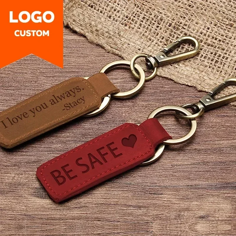 Chaveiro de couro com logotipo - Leatherwork Keychain avaliação e preço