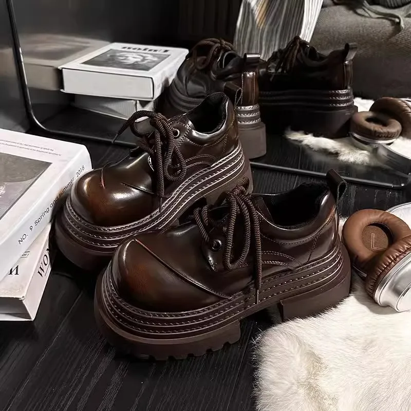 Mulheres retro mocassins 2025  - Leather Work Oxfords avaliação e preço
