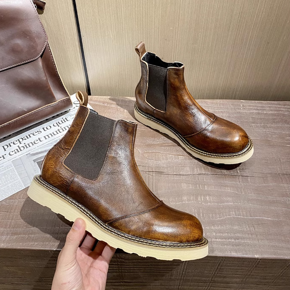 Retro masculino couro genuíno  - Leather Work Oxfords avaliação e preço