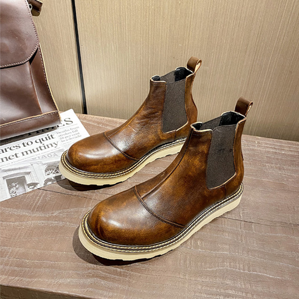 Retro masculino couro genuíno  - Leather Work Oxfords avaliação e preço