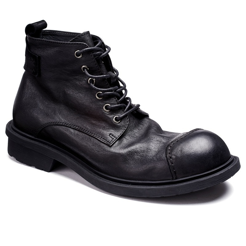 Botas de trabalho retrô mascul - Leather Work Oxfords avaliação e preço