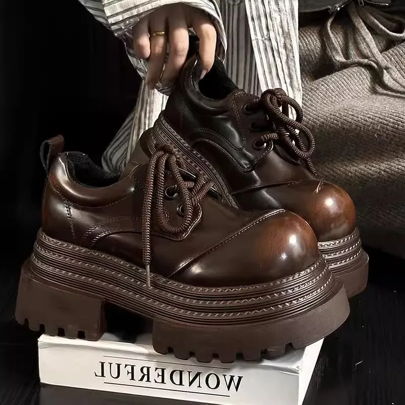 Mulheres retro mocassins 2025  - Leather Work Oxfords avaliação e preço