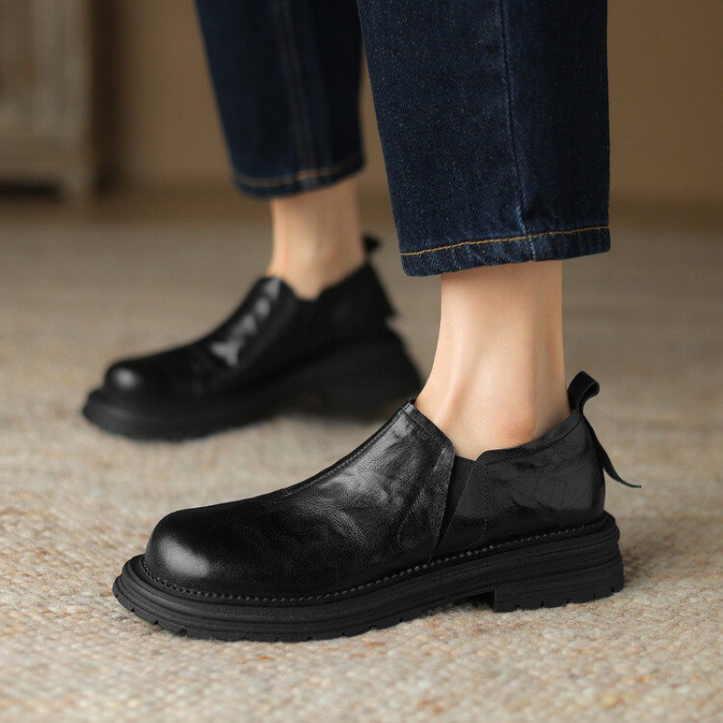 Sapatos Casuais de Couro Genuí - Leather Work Oxfords avaliação e preço