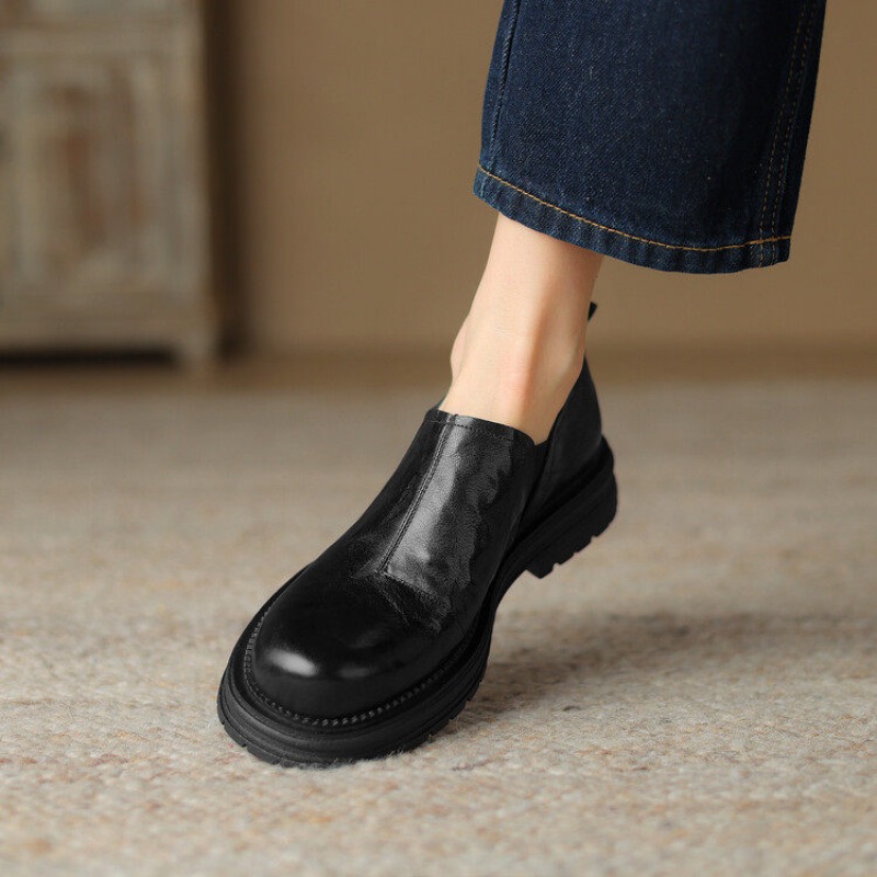 Sapatos Casuais de Couro Genuí - Leather Work Oxfords avaliação e preço